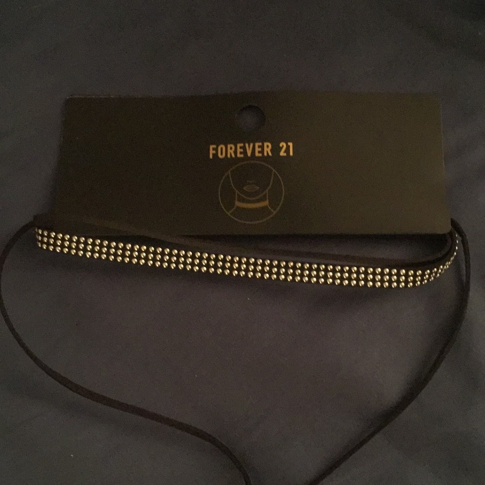 Forever 21 studded black choker NWT